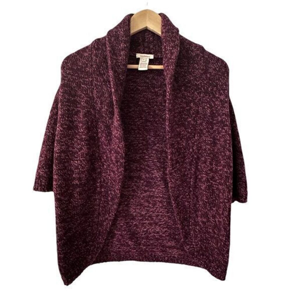Sundance‎ Purple Pink Merino Wool Mohair Blend Short Sleeve Open Cardigan Size S